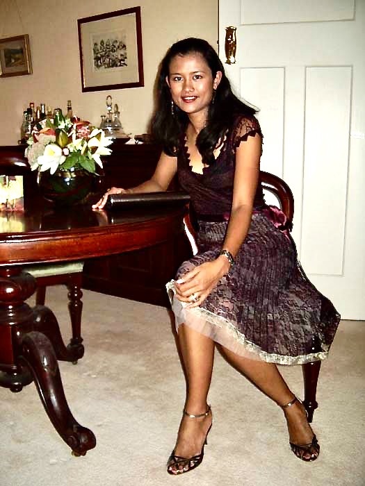 Kathy dressed for a well-deserved night out