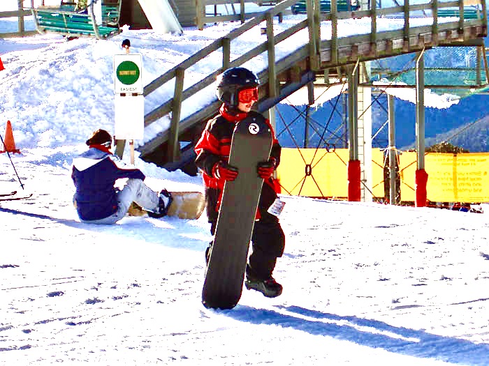 Cozmo and his snowboard