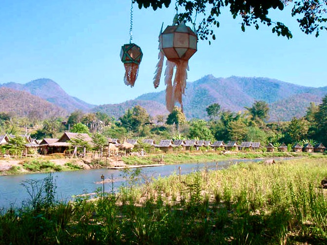 View across the River Pai on arrival at midday