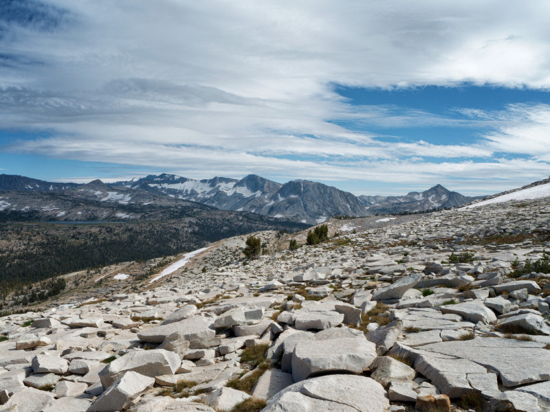 Evelyn Lake, Fletcher Peak, & Vogelsang Peak