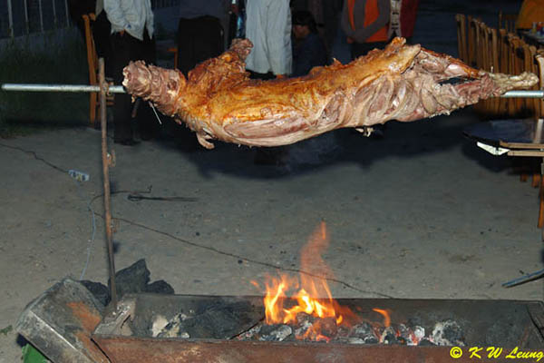 Roasting sheep