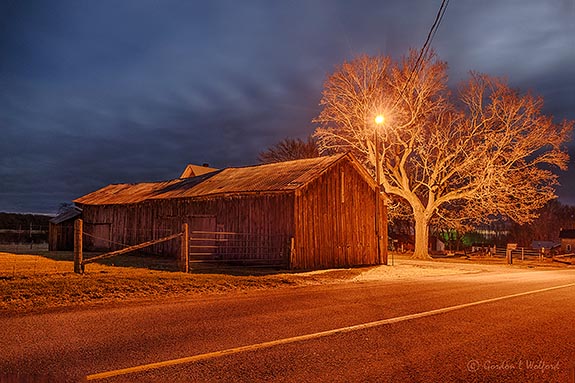 Barn & Tree At Night P1390900-6