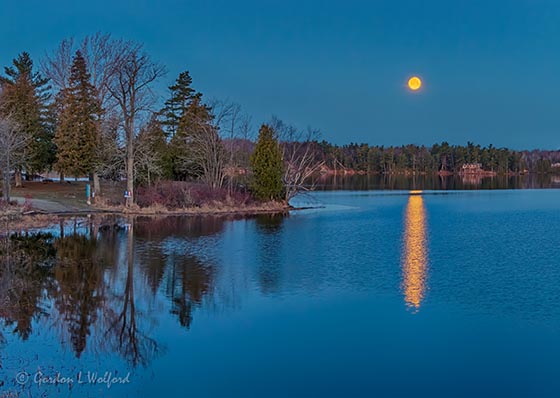 Pink Full Moon Setting Over Otter Lake P1530005-11