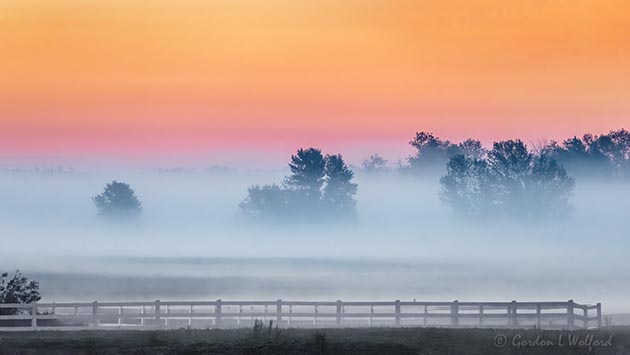 Sunrise Ground Fog Beyond Fence P1550073
