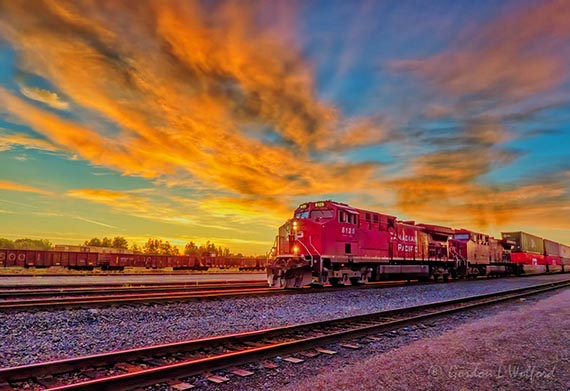 Departing Freight Train At Sunrise DSCN30976
