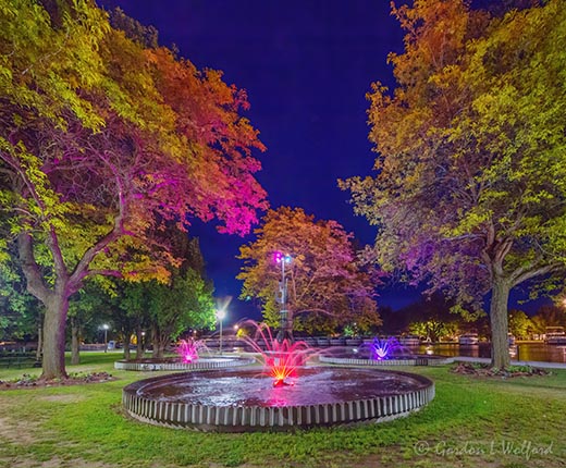 Centennial Park Fountains At Night 49635