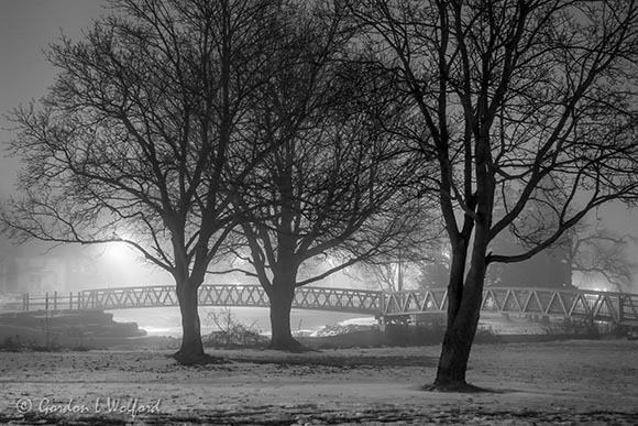 Footbridge On A Foggy Night 90D11726BW