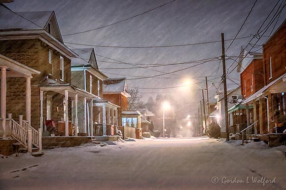 Residential Street On A Snowy Night 90D12705-9