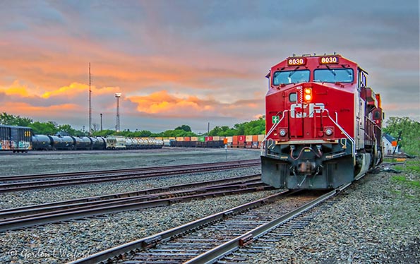 Westbound Train At Sunrise 90D24642