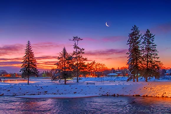 Crescent Moon Beyond Turtle Island At Dawn 90D48357-61