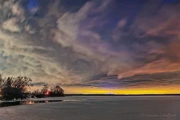 Night Clouds Over Frozen Irish Creek 90D59268