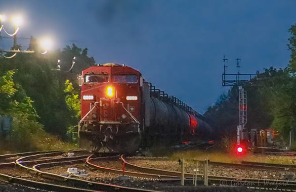 CP Ethanol Train 528 Entering Rail Yard At Dawn 90D80578