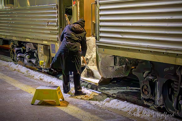 VIA Rail Train 41 Snow Packed Door Stairs 90D100269
