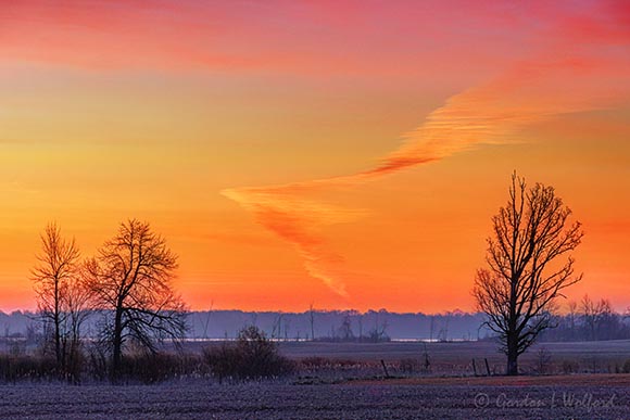Contorted Contrail At Sunrise 90D110230