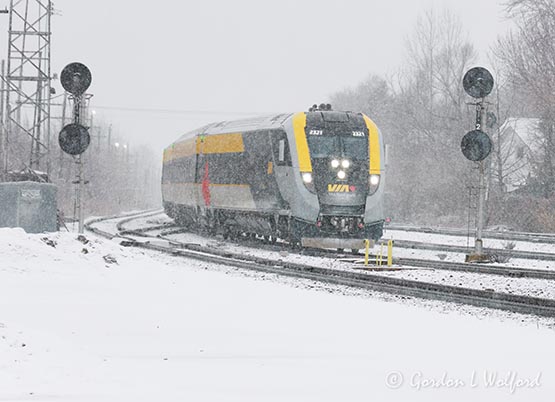 VIA Rail Train 45 In Snowstorm 90D136090