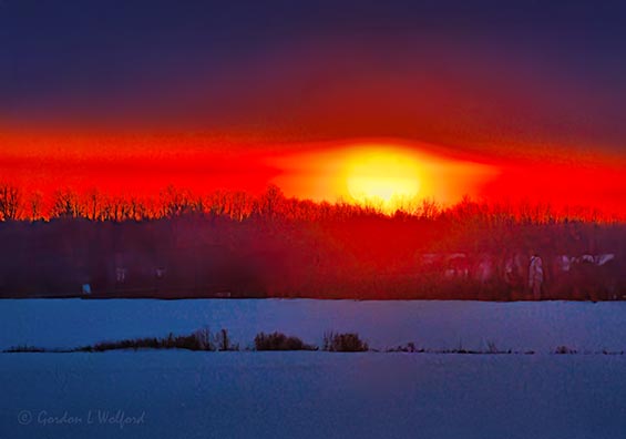 Sun Rising Beyond Frozen Rideau Canal 90D141591