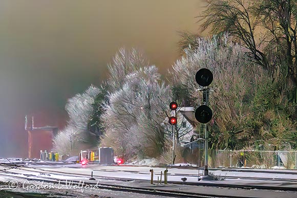 Ice Storm Leftovers Beside Rail Yard 90D148582