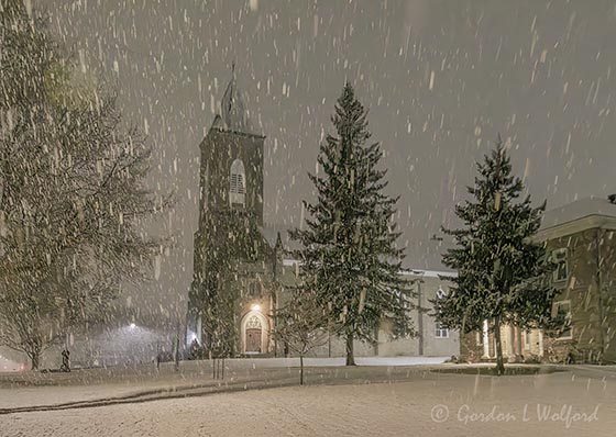 St Francis De Sales Church In Night Snowfall 90D149646