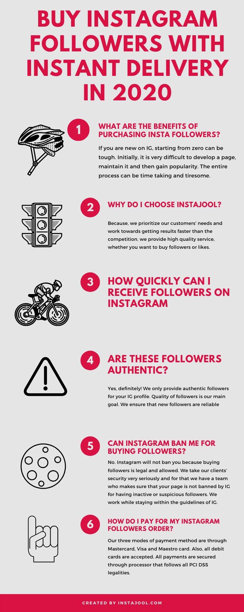Buy Instagram Followers with Instant Delivery in 2020 Infographic by Instajool.com