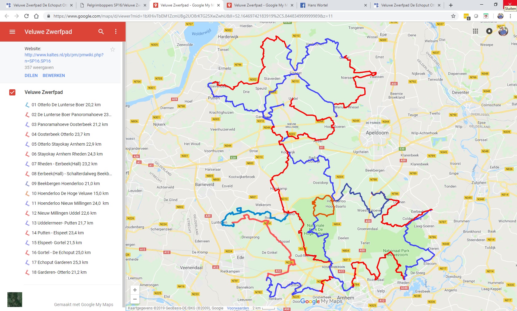 Veluwe Zwerfpad Google Maps/Earth(Indien er links onder de foto staan klik op de link anders klik op de foto)
