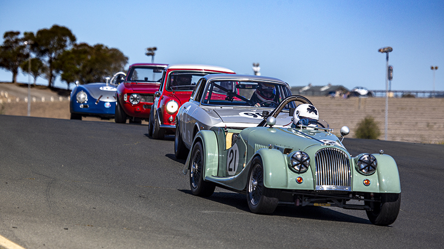 A Morgan leading the pack down the hill to turn 6