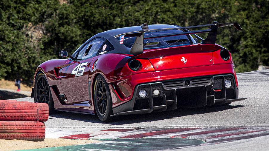 Ferrari 599XX@ the corkscrew turn, Laguna Seca Raceway.