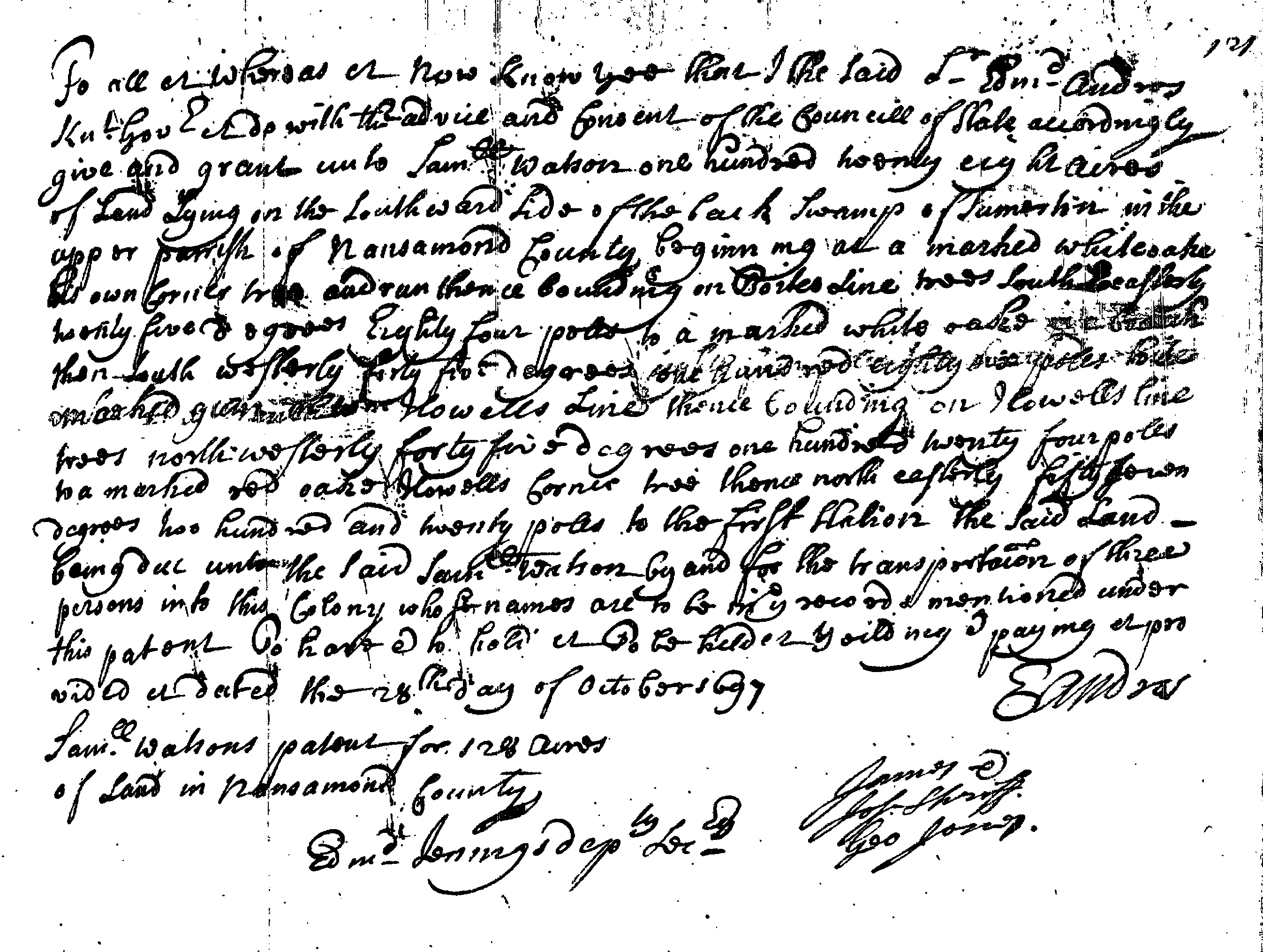 Thomas Boiles and Samuel Watson 1697 