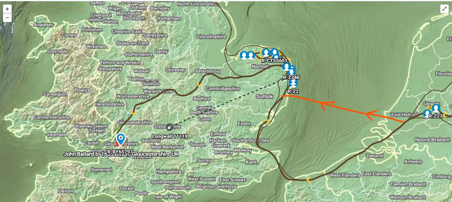 Ballard Group 2 and 6 Early BigY GT Map 2025