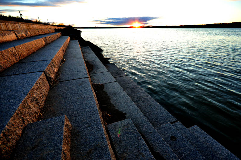 Les marches vers le fleuve Saint-Laurent