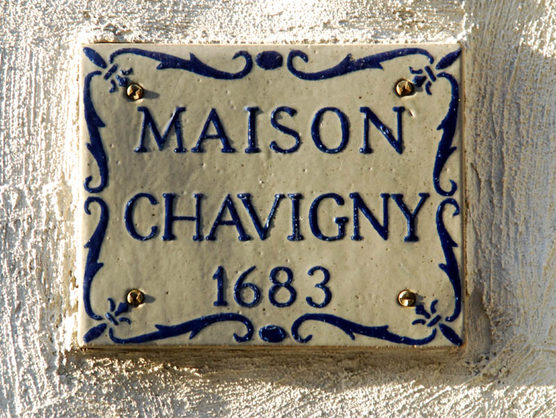 Petit Champlain, plaque de la Maison Chavigny 1683
