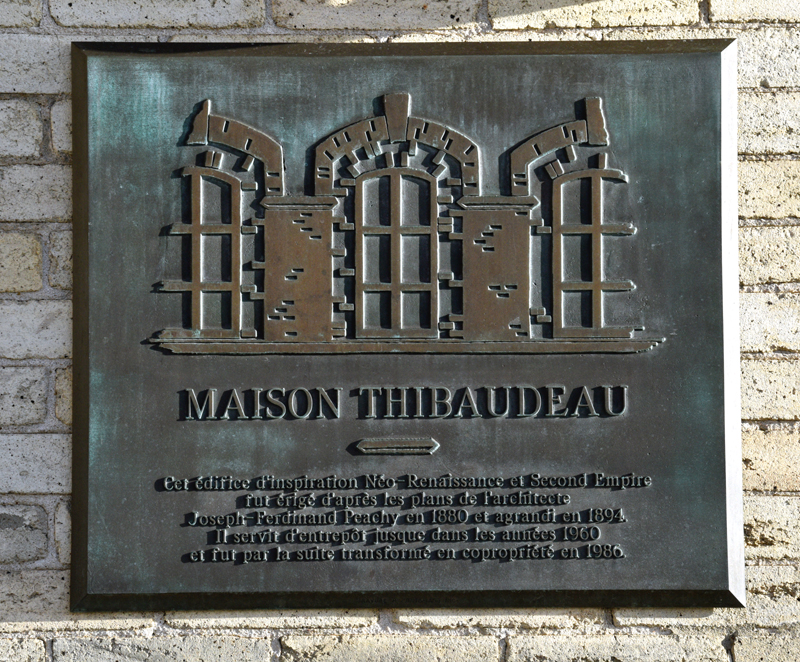 Plaque de la maison Thibaudeau