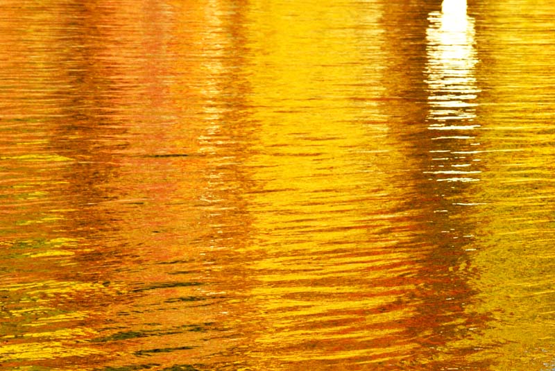 Plage Jacques Cartier. Miroir doré de l'automne