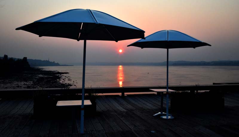 Des parasols en attente de canicule