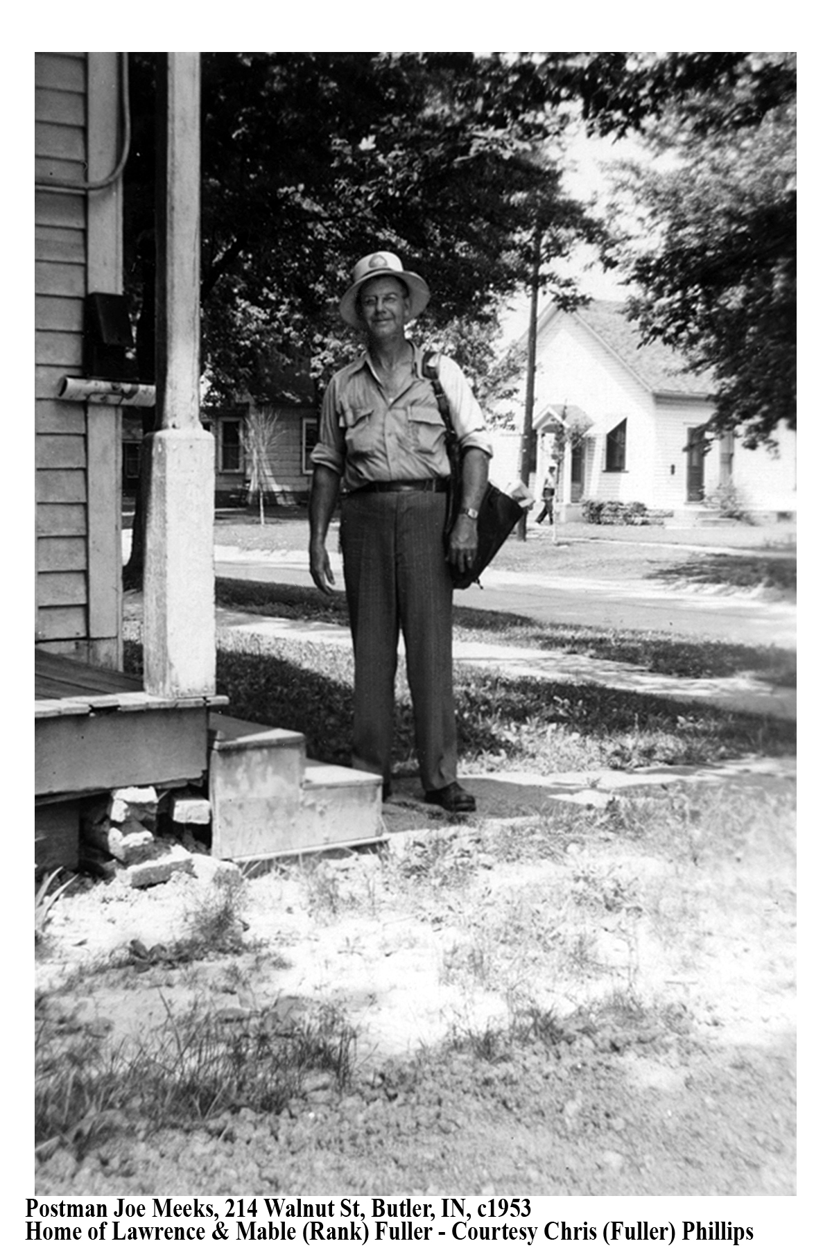 Postman Joe Meeks, Butler, IN, c1953.jpg
