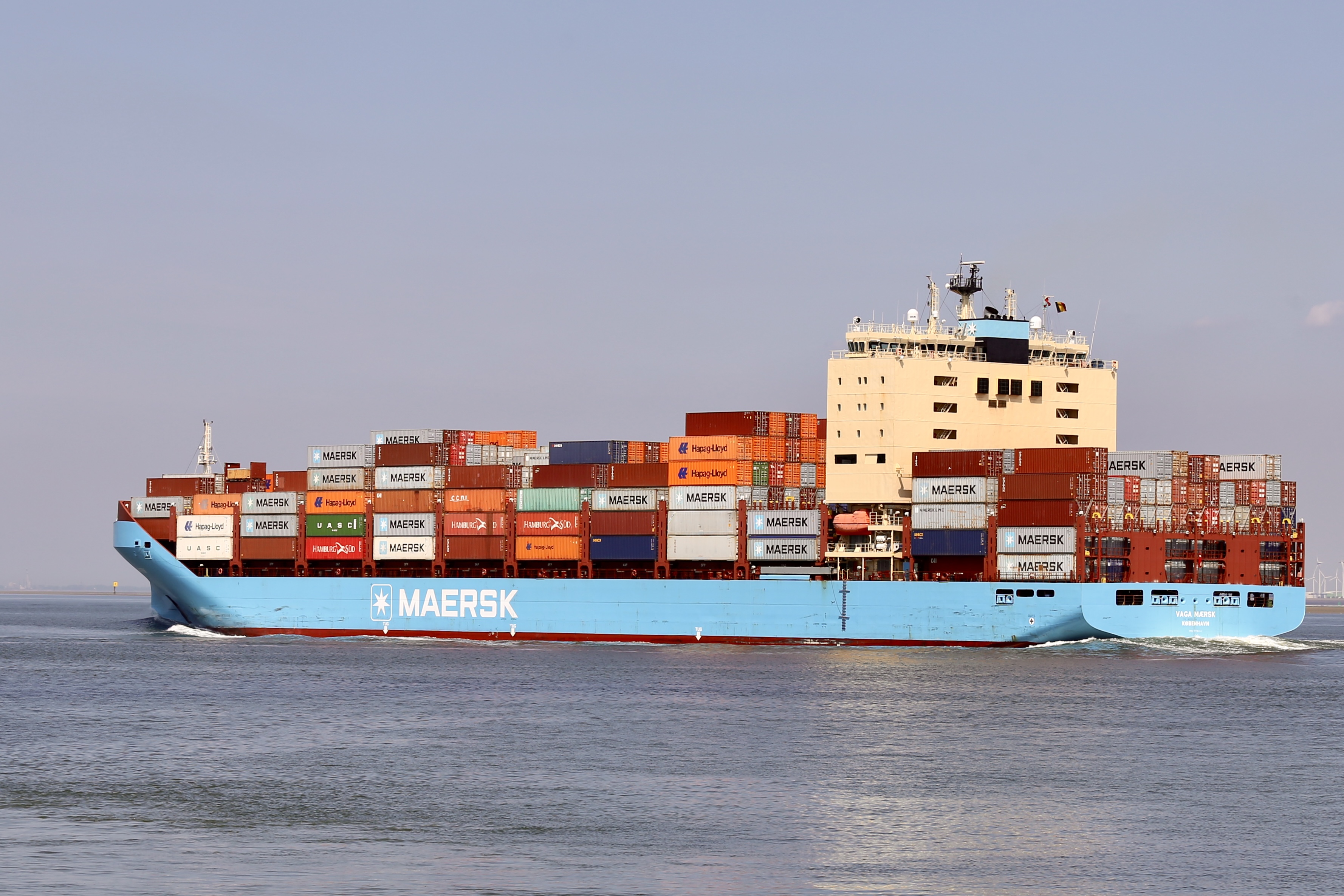 A stern view of the Vaga Maersk (10/7/2025)