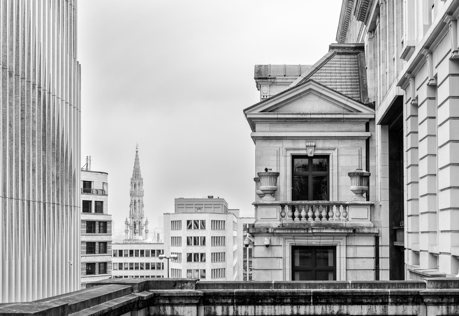 View on the Town Hall from Rue Baron Horta