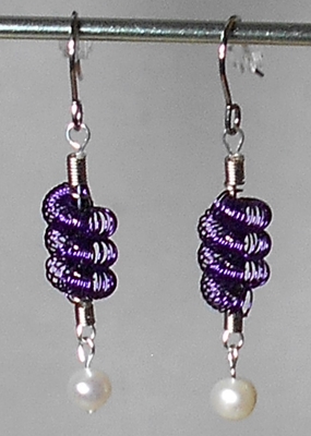 earrings - purple wire