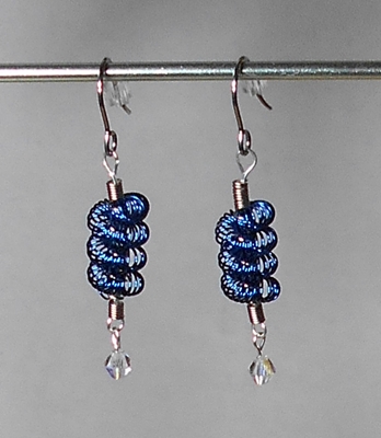 earrings - blue wire