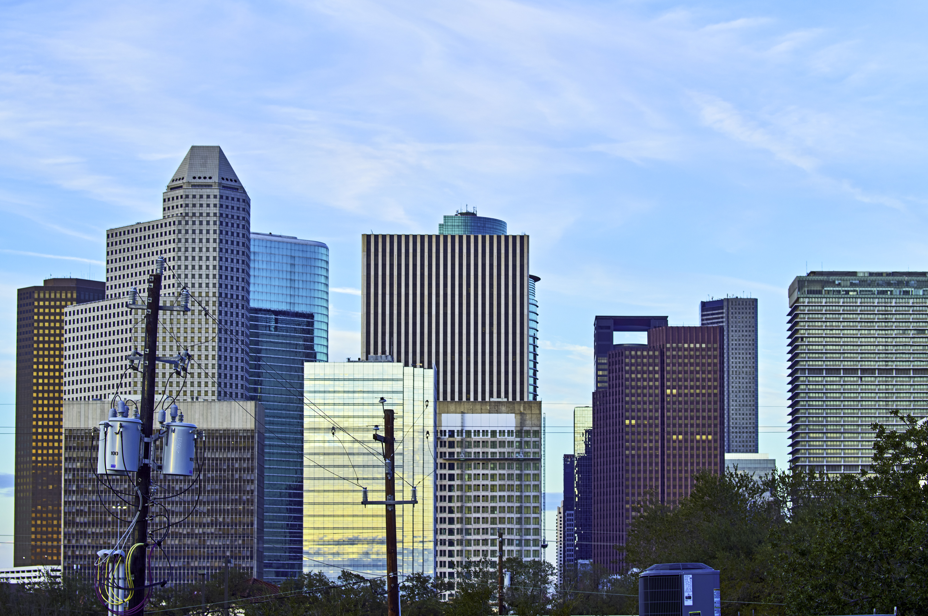 Houston skyline from study patio