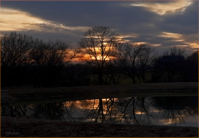 Sunset Over the Farm Pond 12-20-23