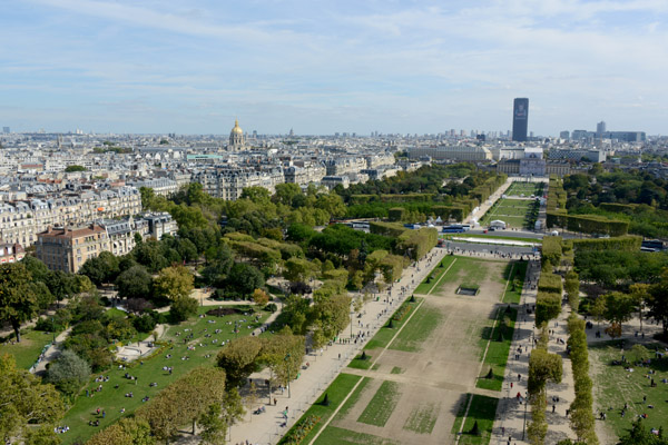 View from the lowest visitor deck of the Eiffel Tower