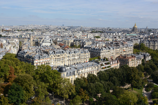 View to the east of the 7th Arrondissement of Paris from the 1st level of the Eiffel Tower