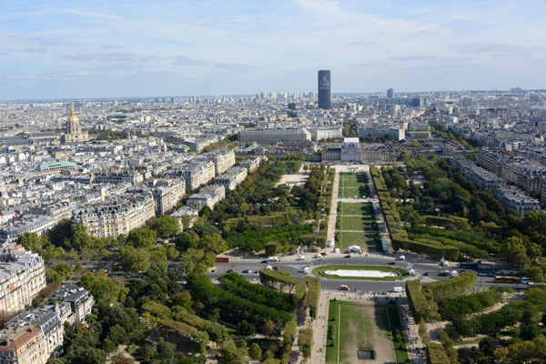 Champs du Mars and Tour Montparnasse from the Second Level of the Eiffel Tower