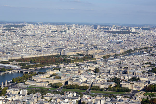 View of Paris looking northeast from the top of the Eiffel Tower