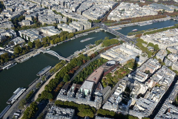 The Seine with the Russian Orthodox Cathedral near the top of the shadow