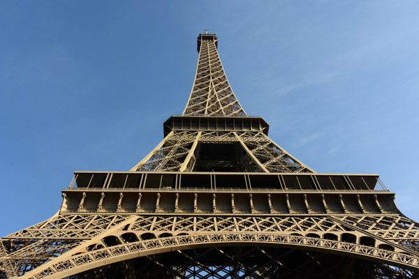 Eiffel Tower, Paris' most recognized landmark, built 1887-1889 for the 1889 World's Fair entrance