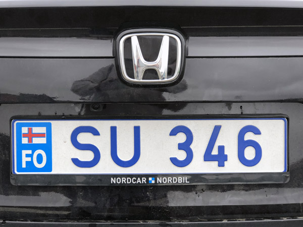 License Plate, Faroe Islands