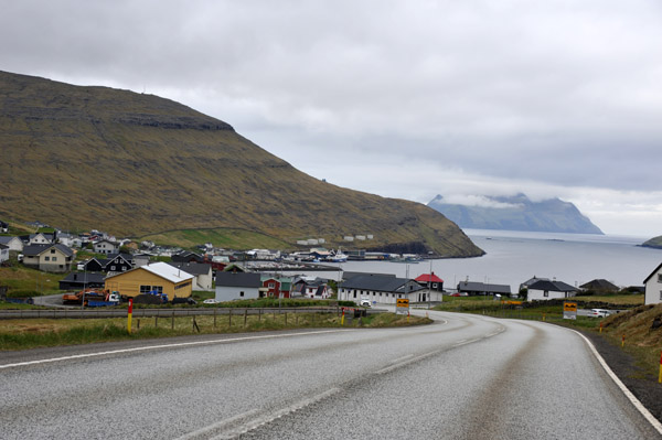 Main road on the Island of Vágar, Sørvágur, Faroe Islands