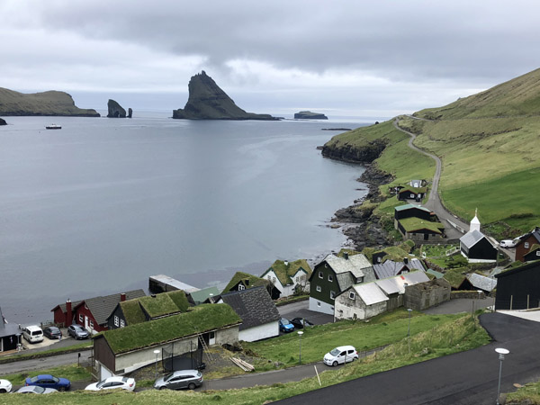 Village of Bøur from the main road, Vágar, Faroe Islands