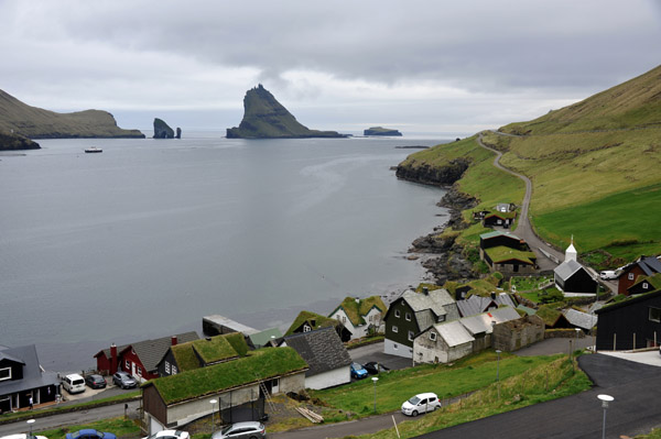 Village of Bøur from the main road, Vágar, Faroe Islands
